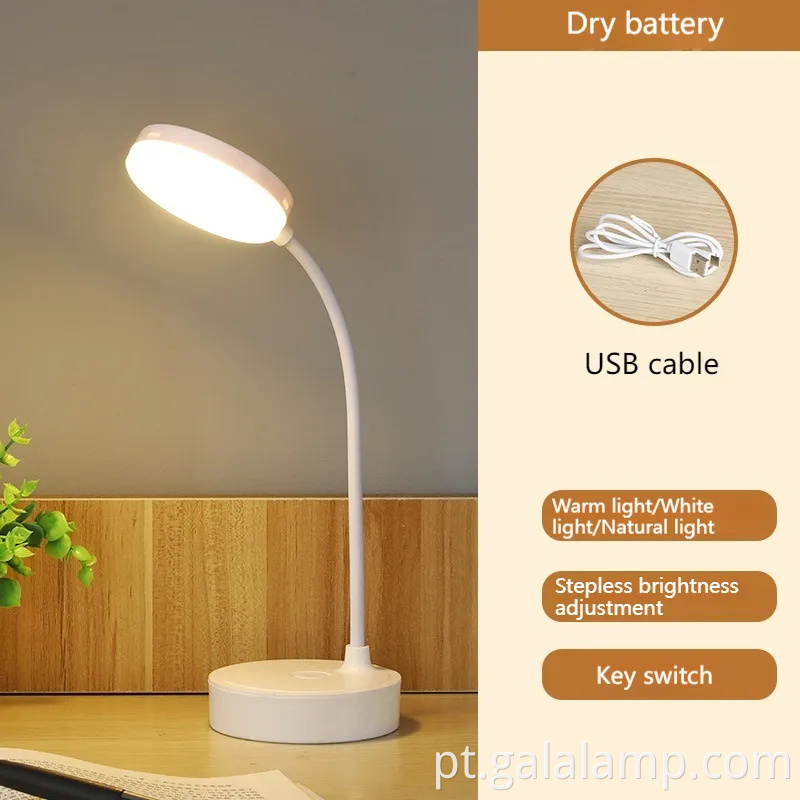Energy-Eficiente 3*AA Bateria LED Table Lamp para estudo e leitura